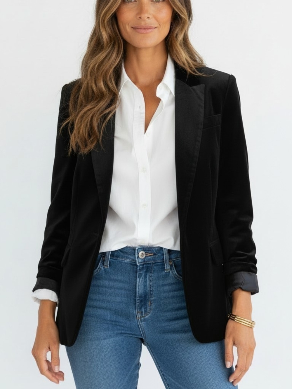 BB Dakota Black Velvet Single-Button Blazer Jacket Size Small Business Luxury